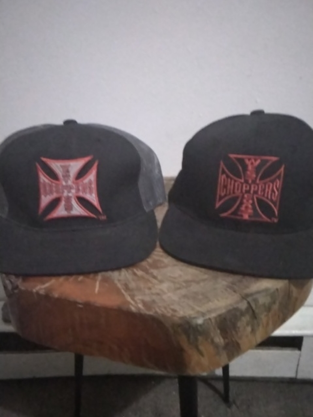 Boys/Women's Westcoast Choppers Black Snapback Hat with Red Iron Cross Patch